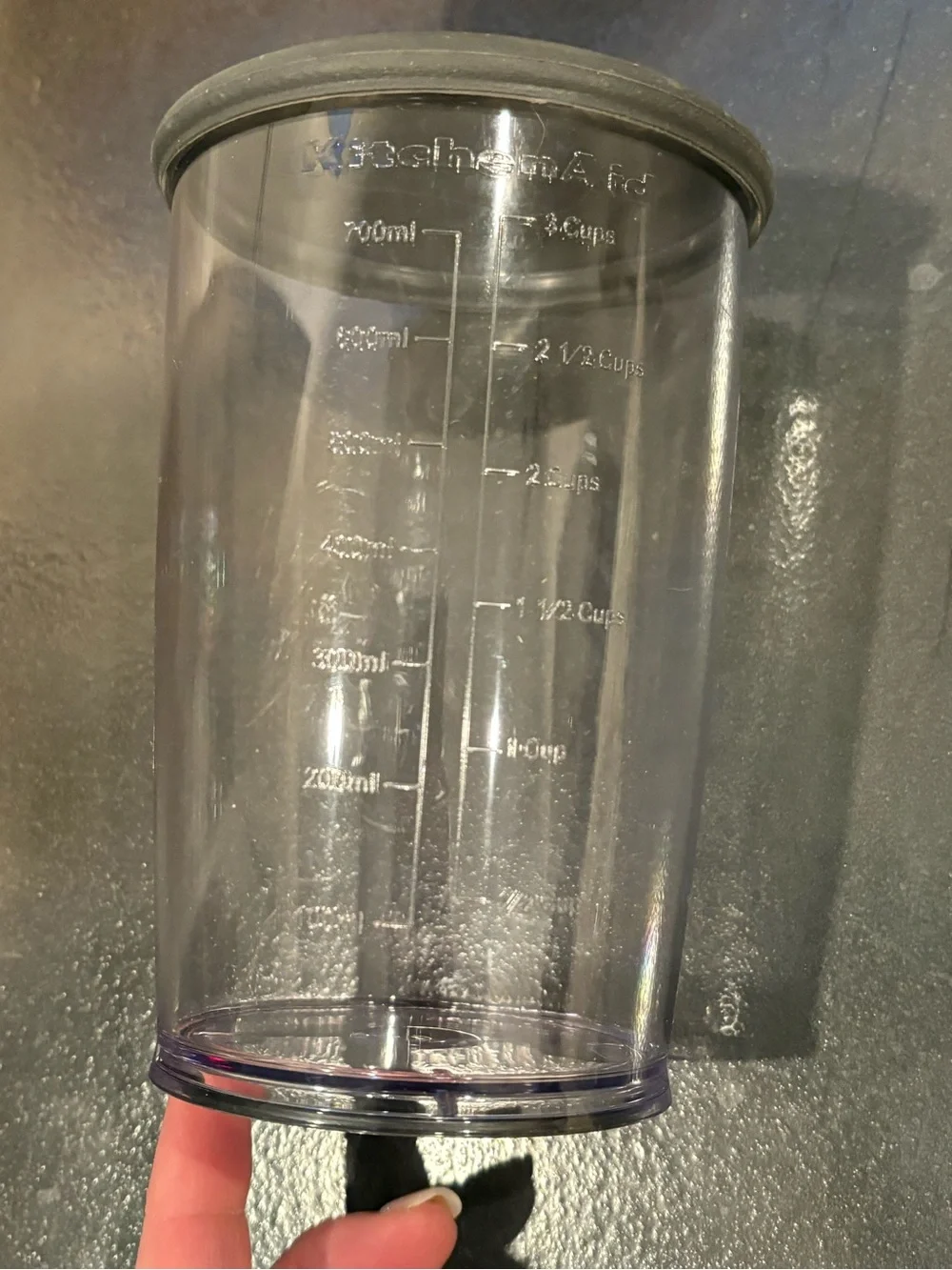 KitchenAid 3 Cup 700ml BPA-free Blending Jar Cup with Lid Accessory Hand Blender